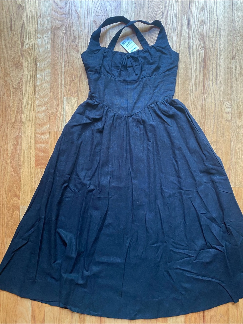 Joie Black Sleeveless A-Line Midi Dress